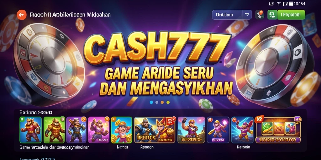 Screenshot utama CASH777 menampilkan gameplay Arcade yang dinamis dan menantang.