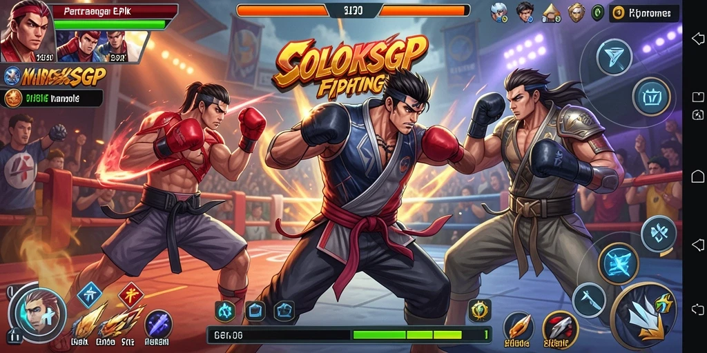 Tampilan pertarungan seru dan karakter unik dari COLOKSGP.