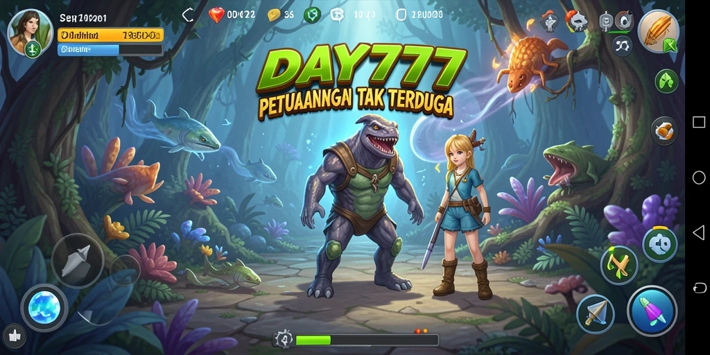Tampilan gameplay <strong>DAY777</strong> yang menakjubkan saat menjelajahi dunia penuh petualangan.