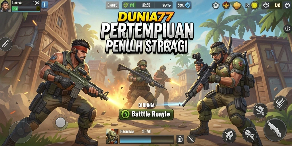 Tangkapan layar gameplay DUNIA77 yang menunjukkan aksi pertempuran seru.