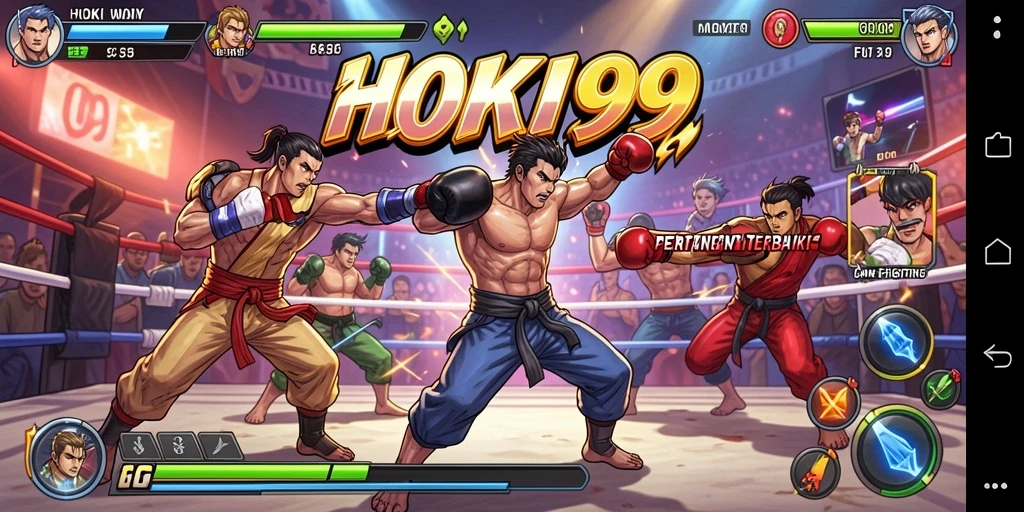 Screenshot HOKI99 menampilkan pertarungan epik dengan karakter yang dinamis.