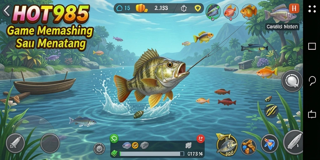 Gameplay seru memancing ikan dengan berbagai lokasi yang menakjubkan.