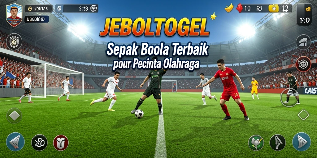 Tampilan gameplay seru dari JEBOLTOGEL di lapangan sepak bola.