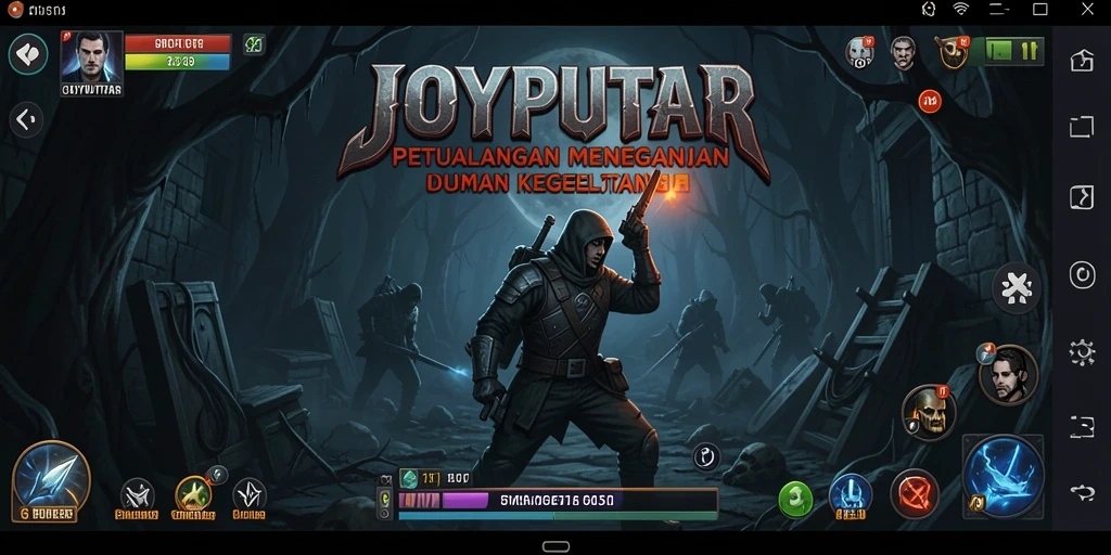 Gameplay menegangkan dalam kegelapan dengan monster menyeramkan.