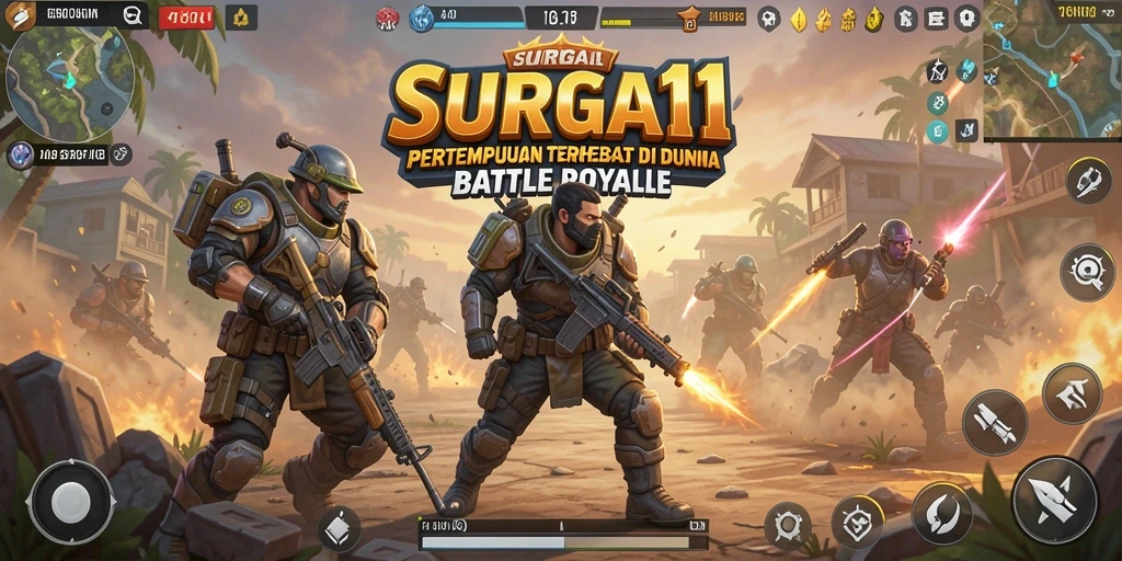 Gameplay SURGA11 yang intens dalam medan pertempuran yang menegangkan.