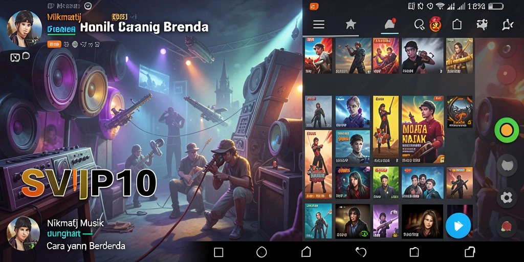Screenshot gameplay SVIP10 yang menampilkan interaksi pengguna dengan musik.