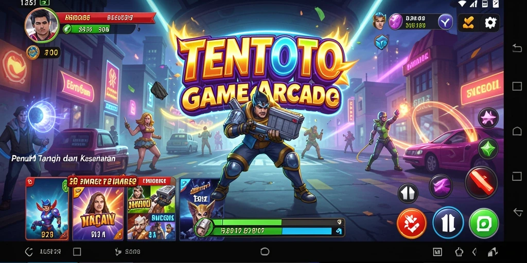 Tangkapan layar gameplay TENTOTO yang menegangkan dan penuh warna.