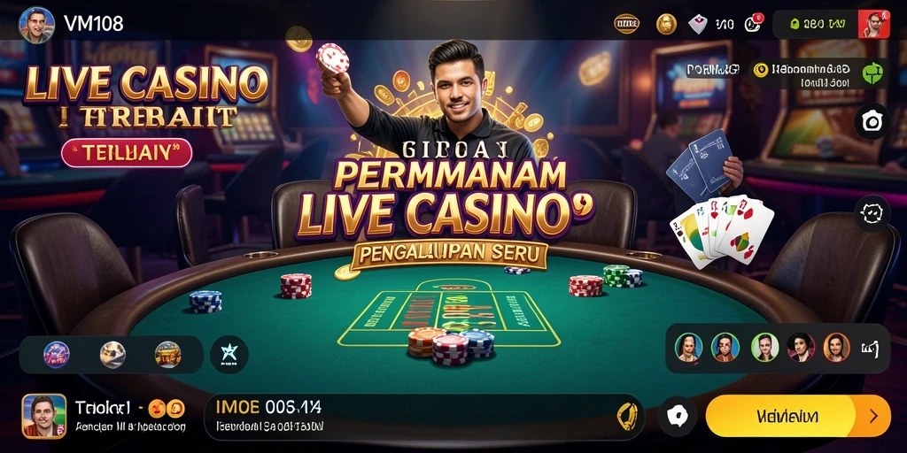 Gameplay Live Casino yang mendebarkan di aplikasi VM108.